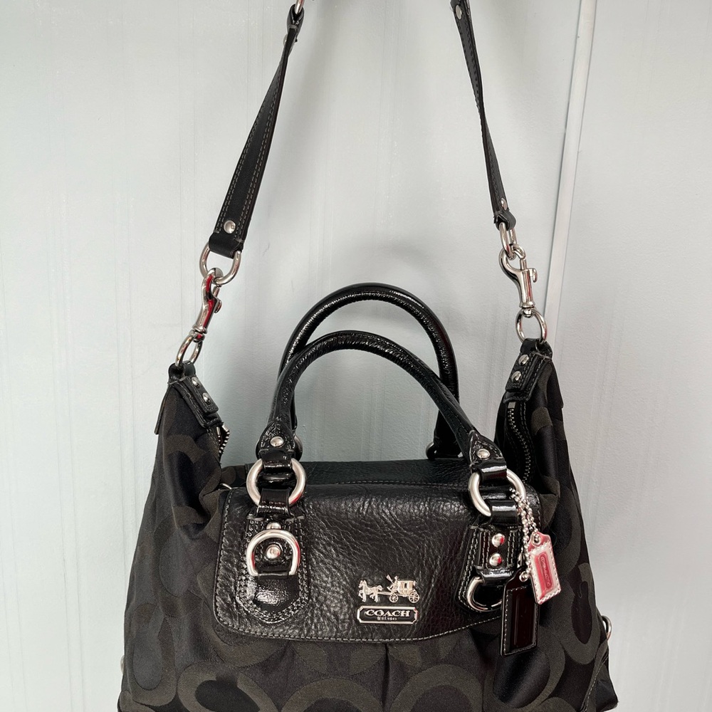 Coach Black Leather Shoulder Bag with Slouchy Silhouette